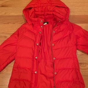 JCrew Red Down Jacket. Small.